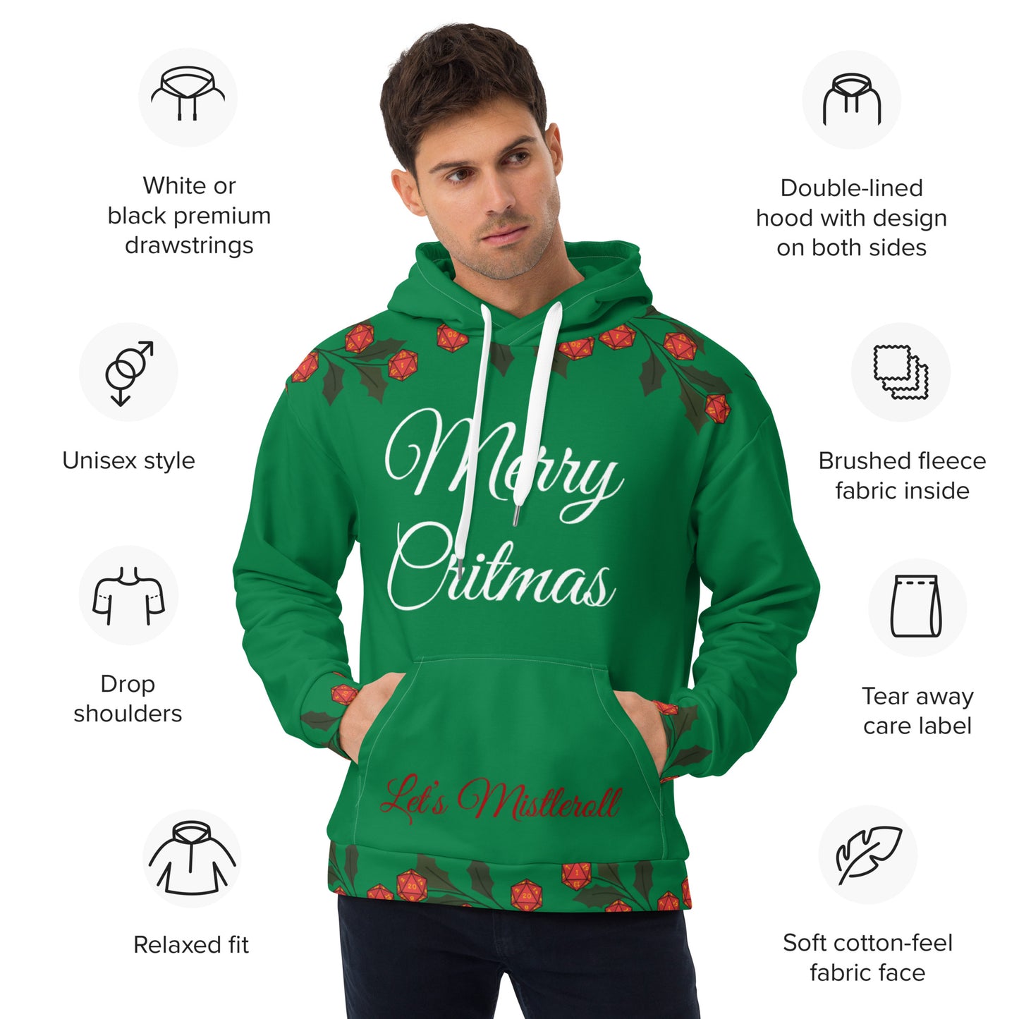 Merry Critmas Ugly Holiday Tabletop Hoodie