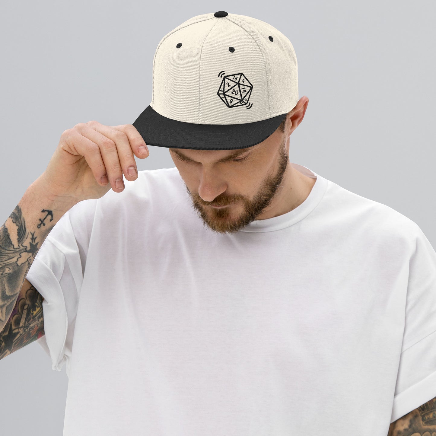 Nat D20 Tabletop Gaming Snapback Hat (Light)