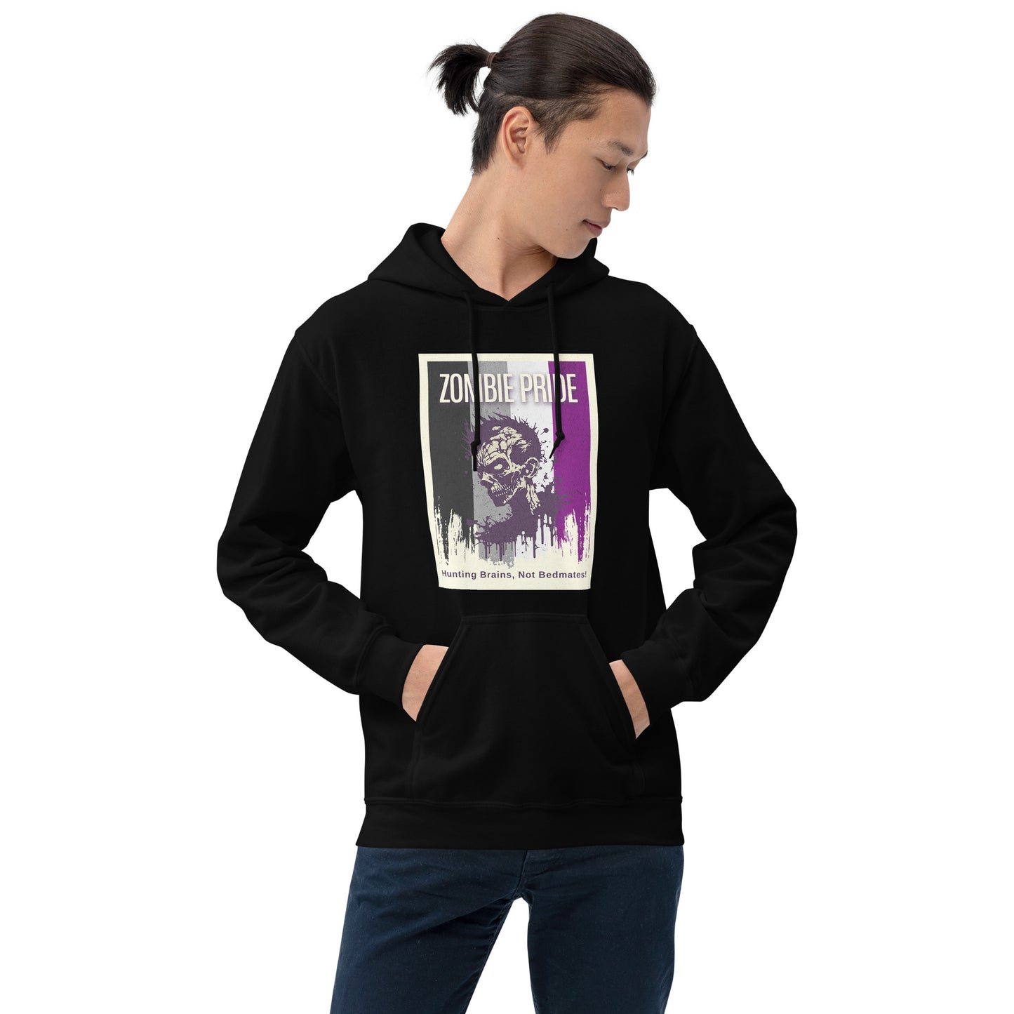 Ace Pride Flag Zombie Halloween Hoodie (Male Zombie)