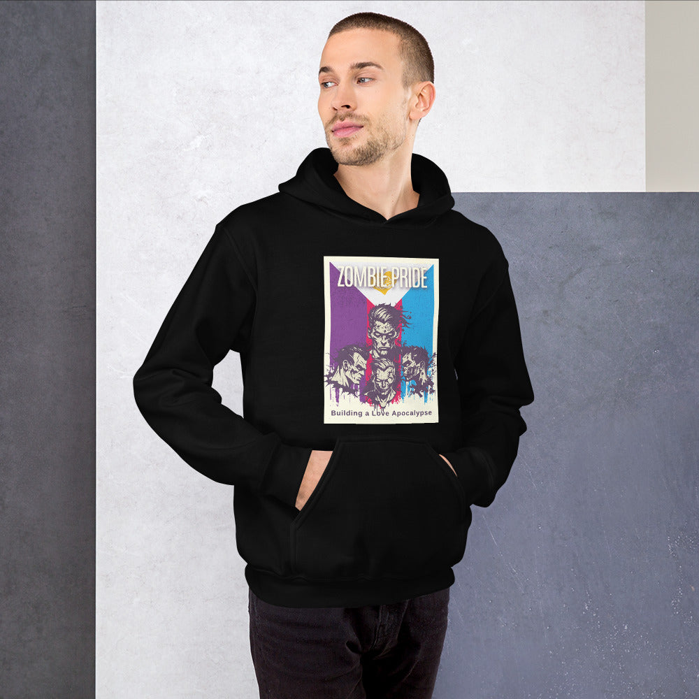 Gay Polyamorous Pride Flag Poly Zombie Halloween Hoodie