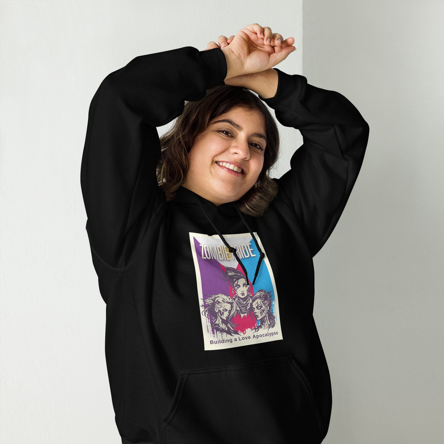Lesbian Polyamorous Pride Flag Poly Zombie Halloween Hoodie