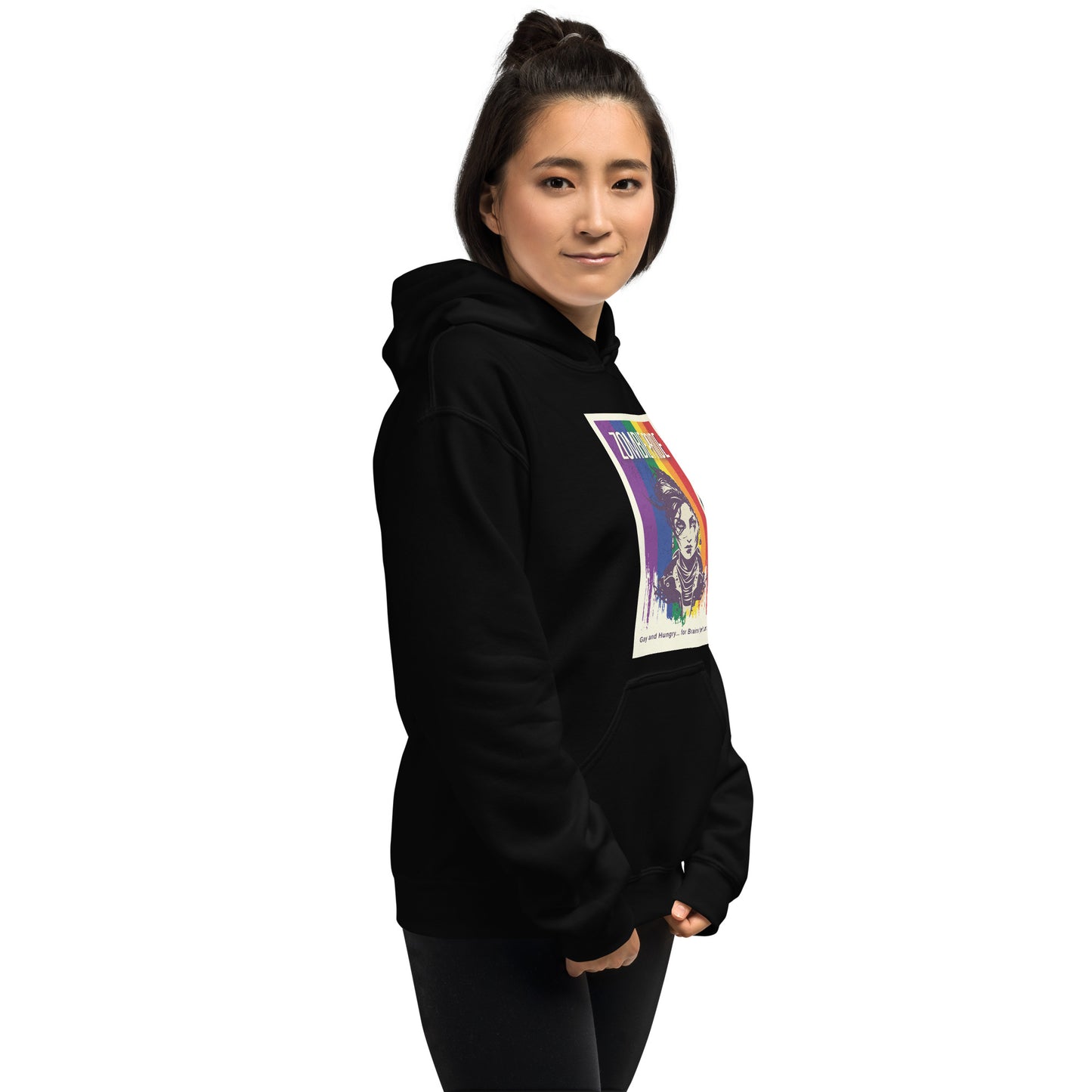 Lesbian Pride Flag Zombie Halloween Hoodie (Butch)