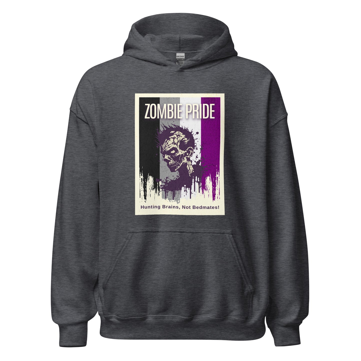 Ace Pride Flag Zombie Halloween Hoodie (Male Zombie)