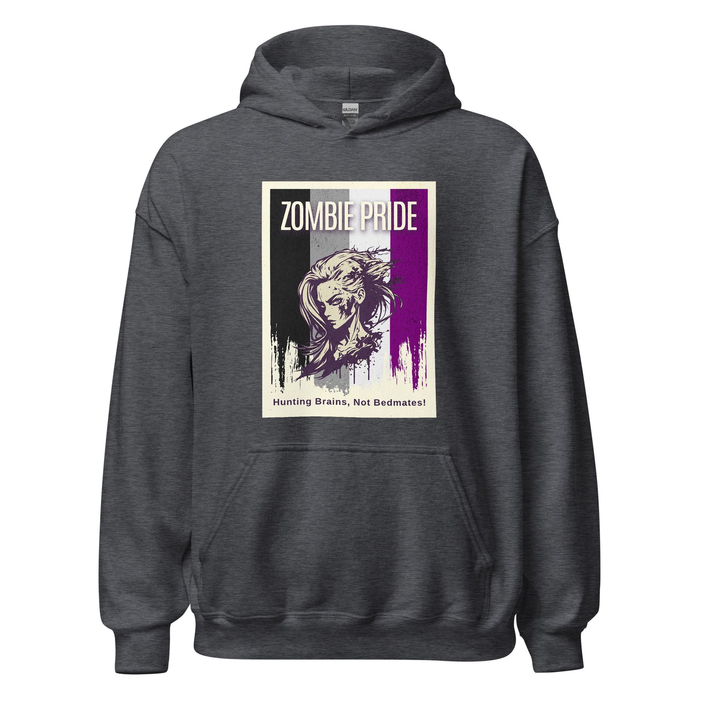 Ace Pride Flag Zombie Halloween Hoodie (Female Zombie)
