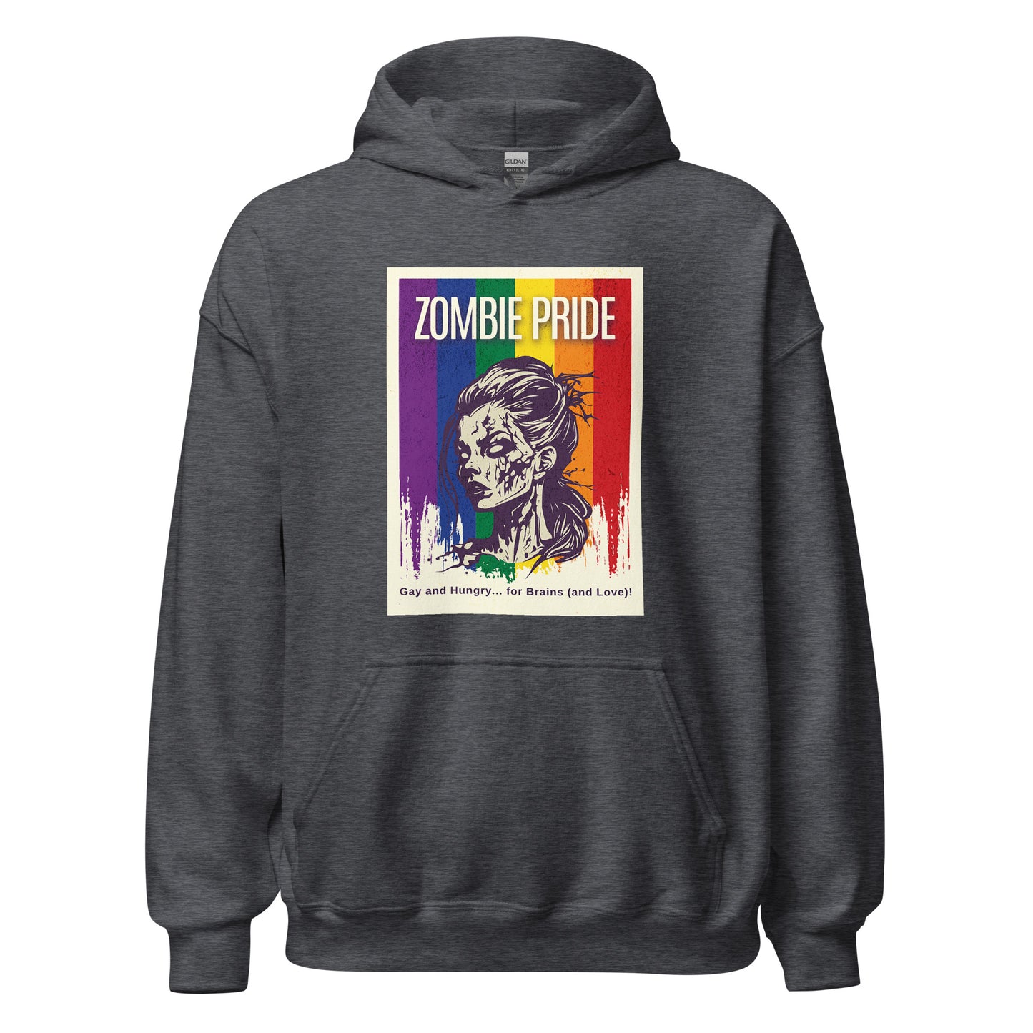 Lesbian Pride Flag Zombie Halloween Hoodie (Femme)