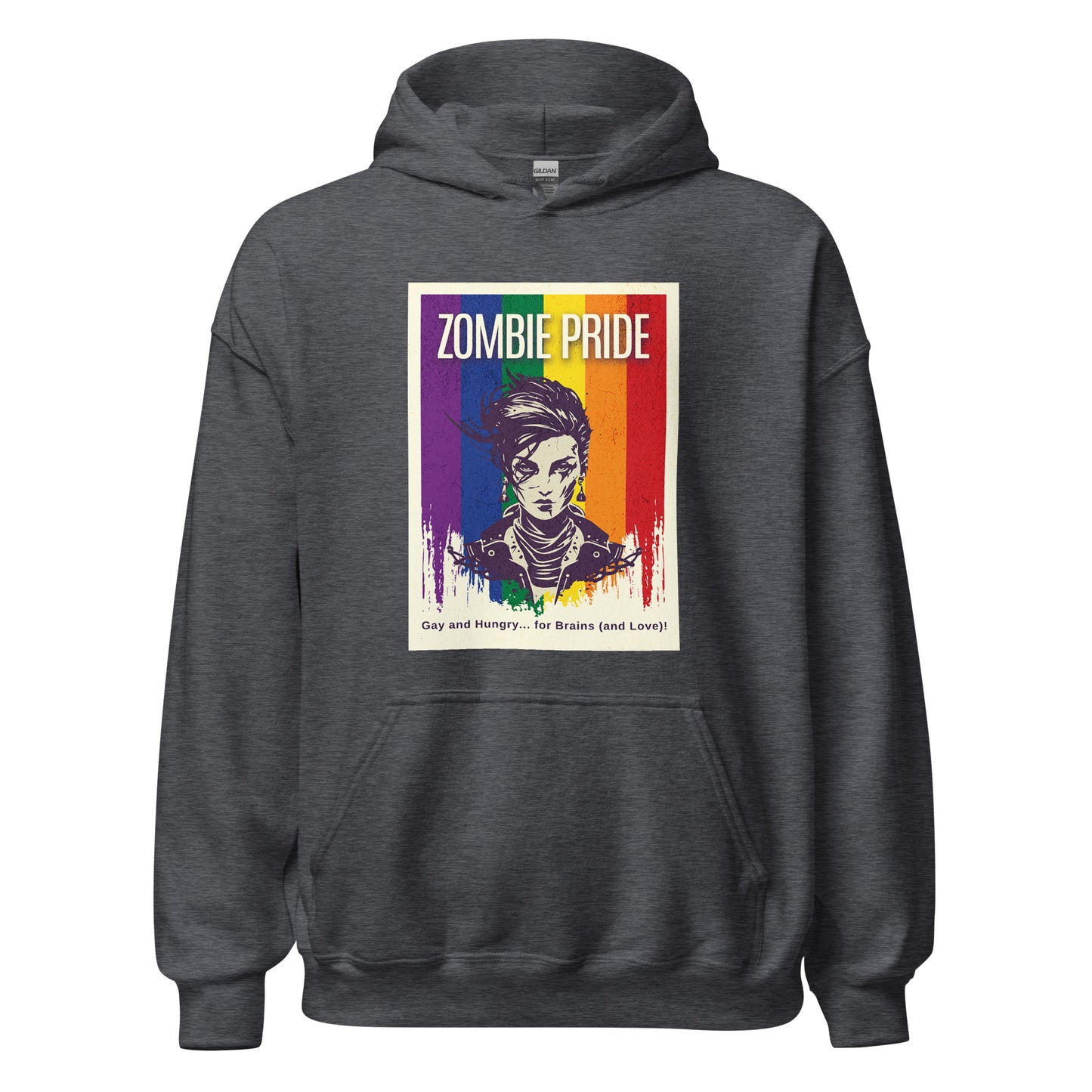 Lesbian Pride Flag Zombie Halloween Hoodie (Butch)