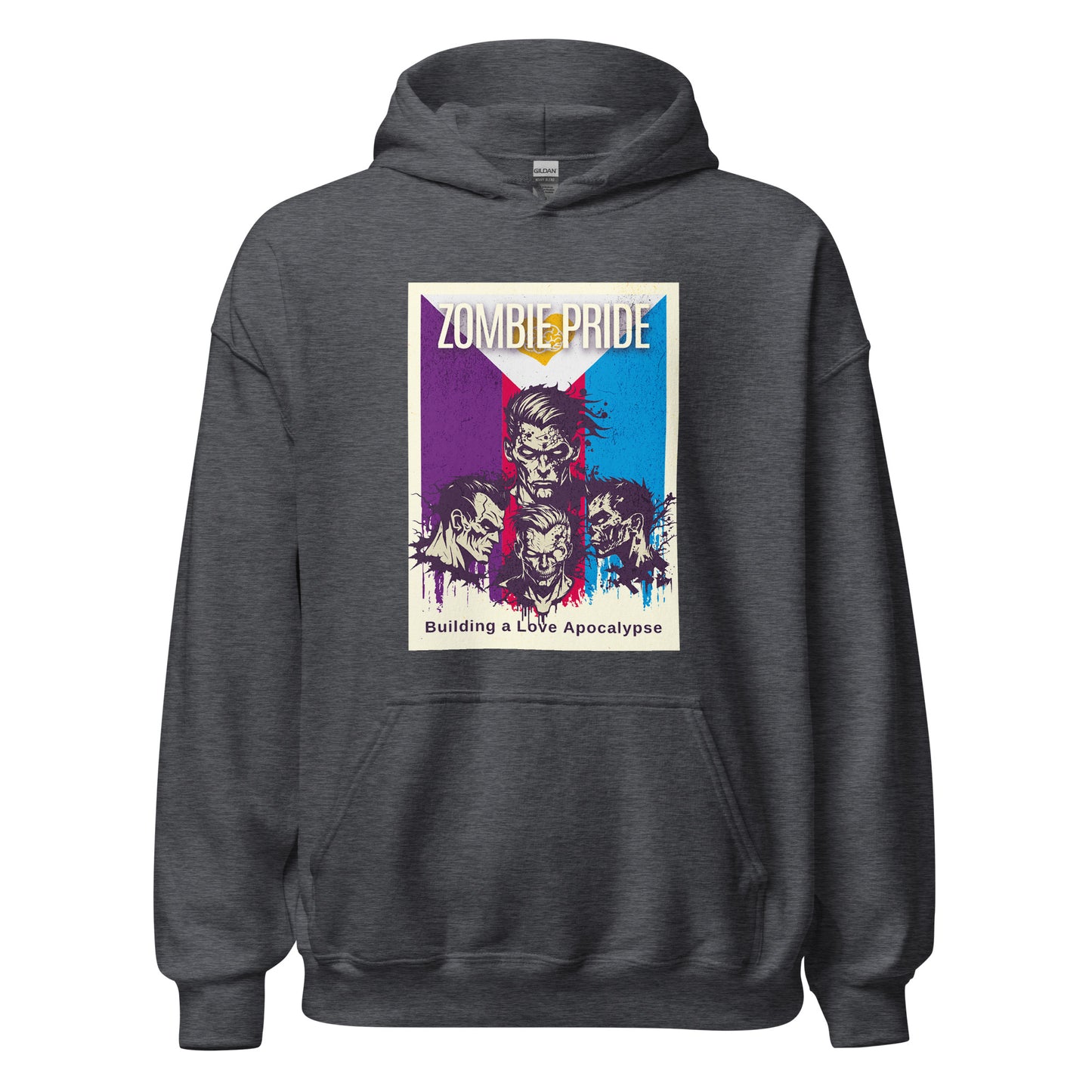 Gay Polyamorous Pride Flag Poly Zombie Halloween Hoodie