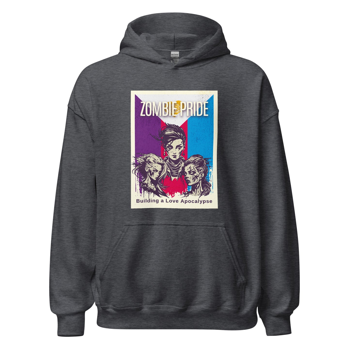Lesbian Polyamorous Pride Flag Poly Zombie Halloween Hoodie