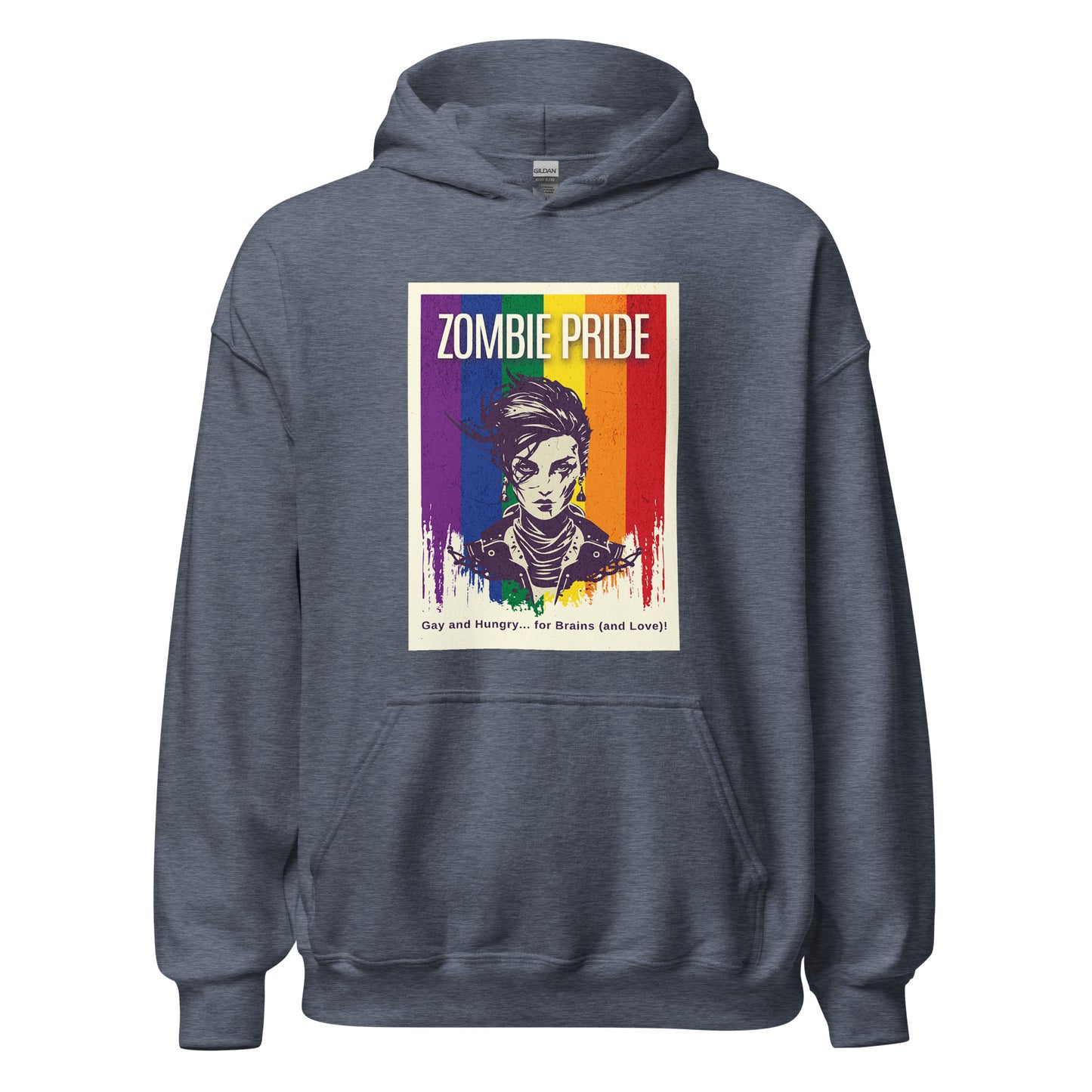 Lesbian Pride Flag Zombie Halloween Hoodie (Butch)