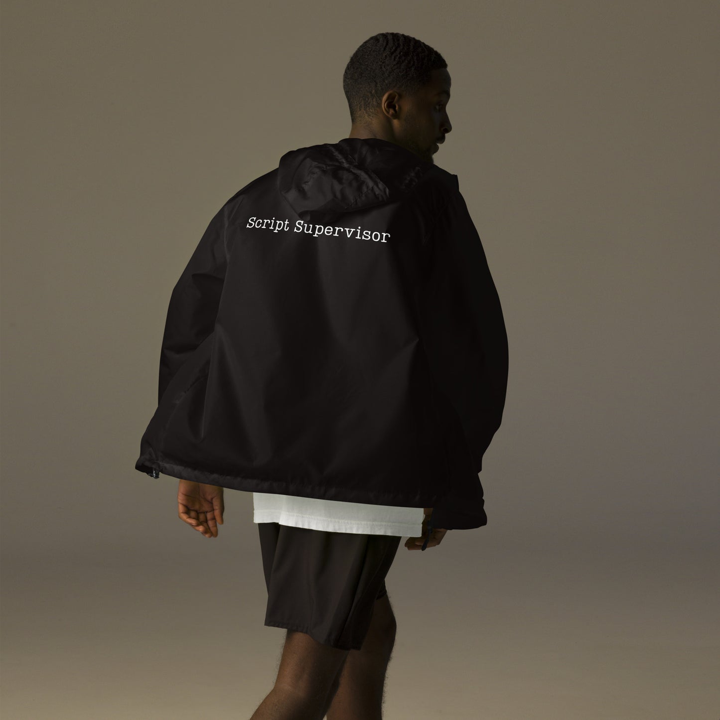 Script Supervisor Typewriter lightweight zip up windbreaker