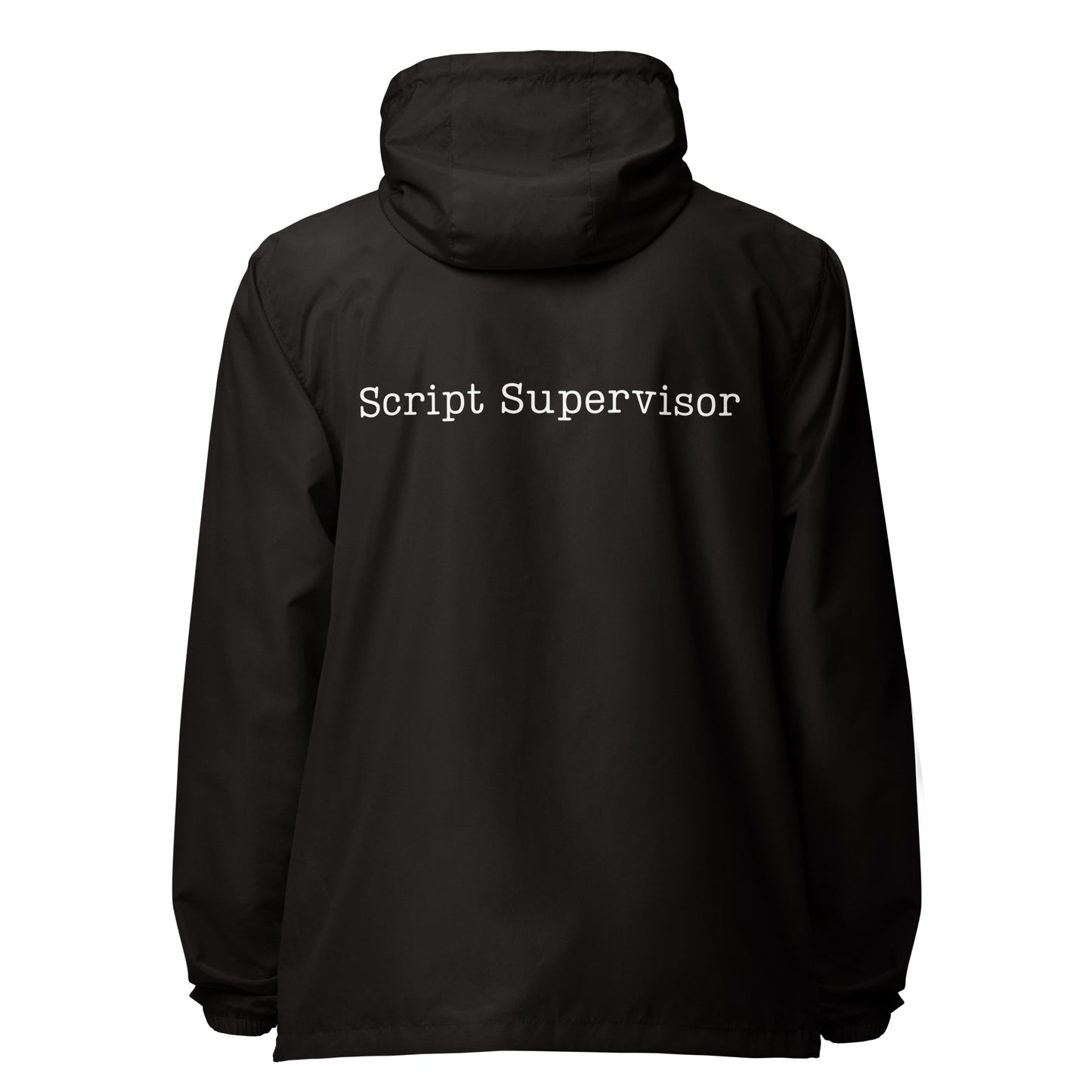Script Supervisor Typewriter lightweight zip up windbreaker