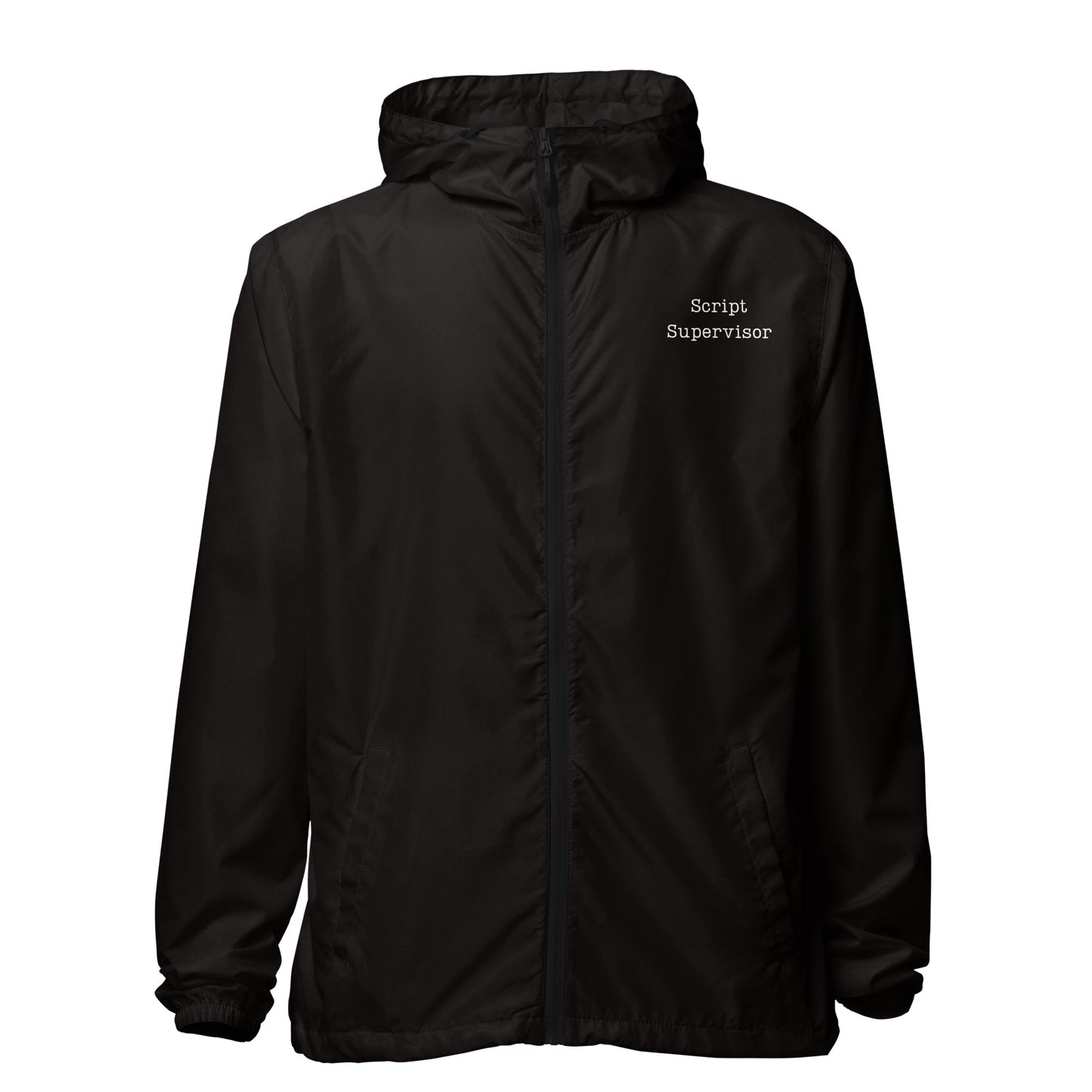 Script Supervisor Typewriter lightweight zip up windbreaker