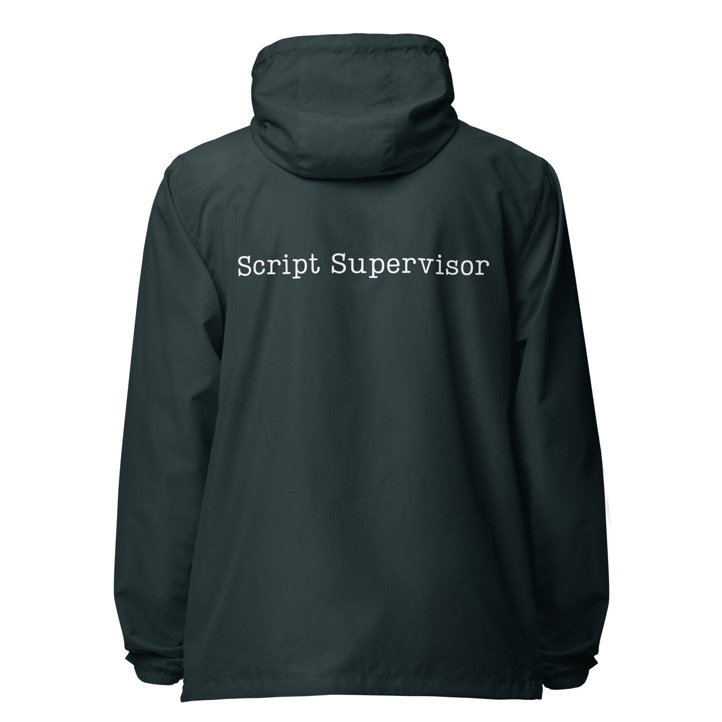 Script Supervisor Typewriter lightweight zip up windbreaker