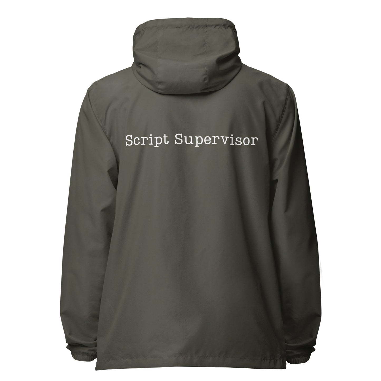 Script Supervisor Typewriter lightweight zip up windbreaker