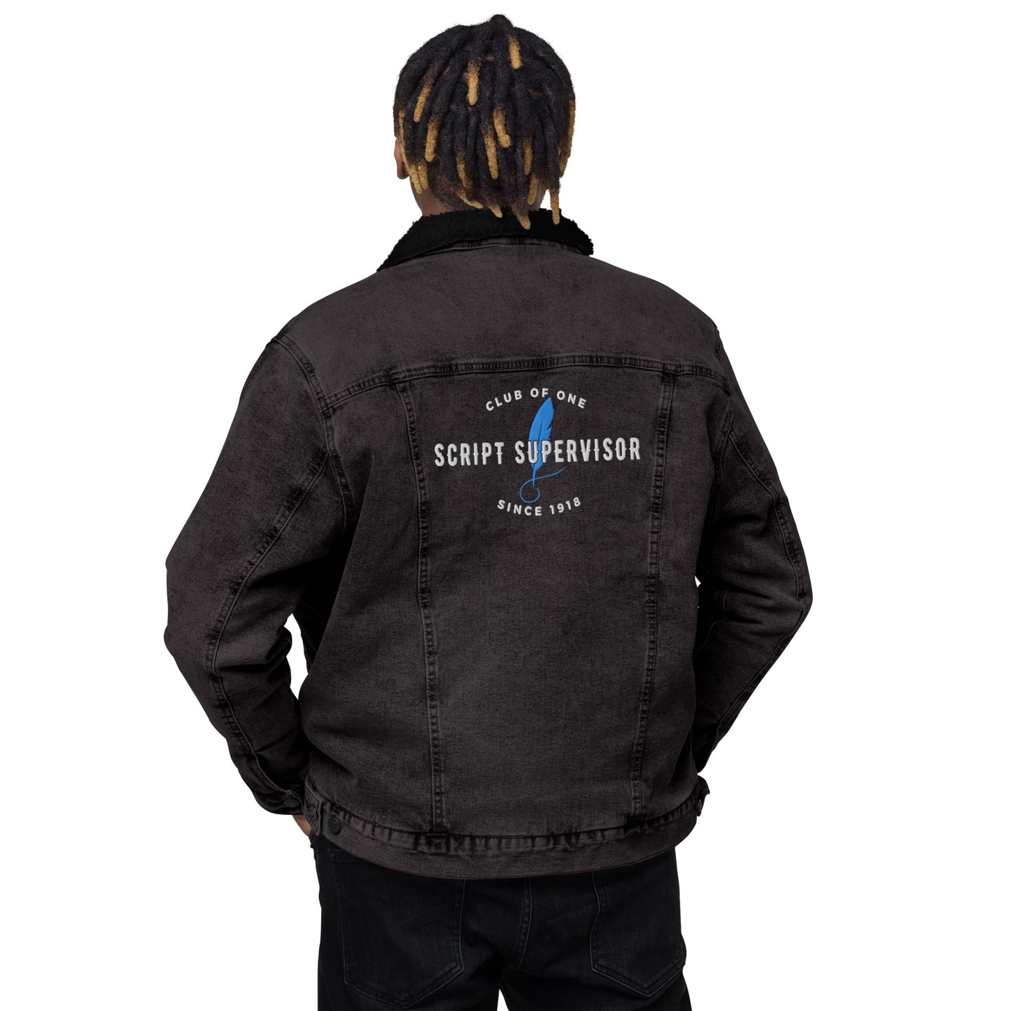 Script Supervisor, Club of One denim sherpa jacket