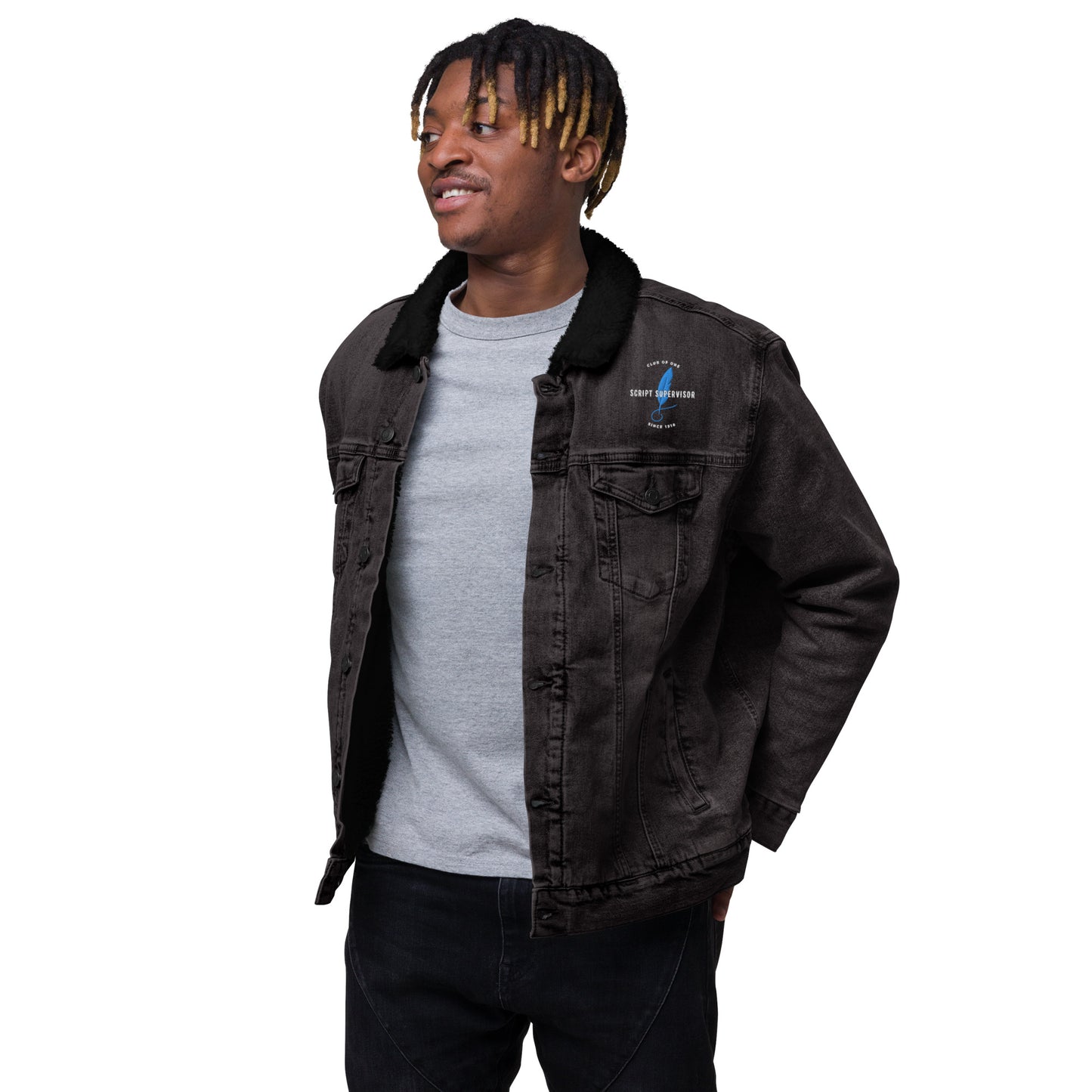 Script Supervisor, Club of One denim sherpa jacket