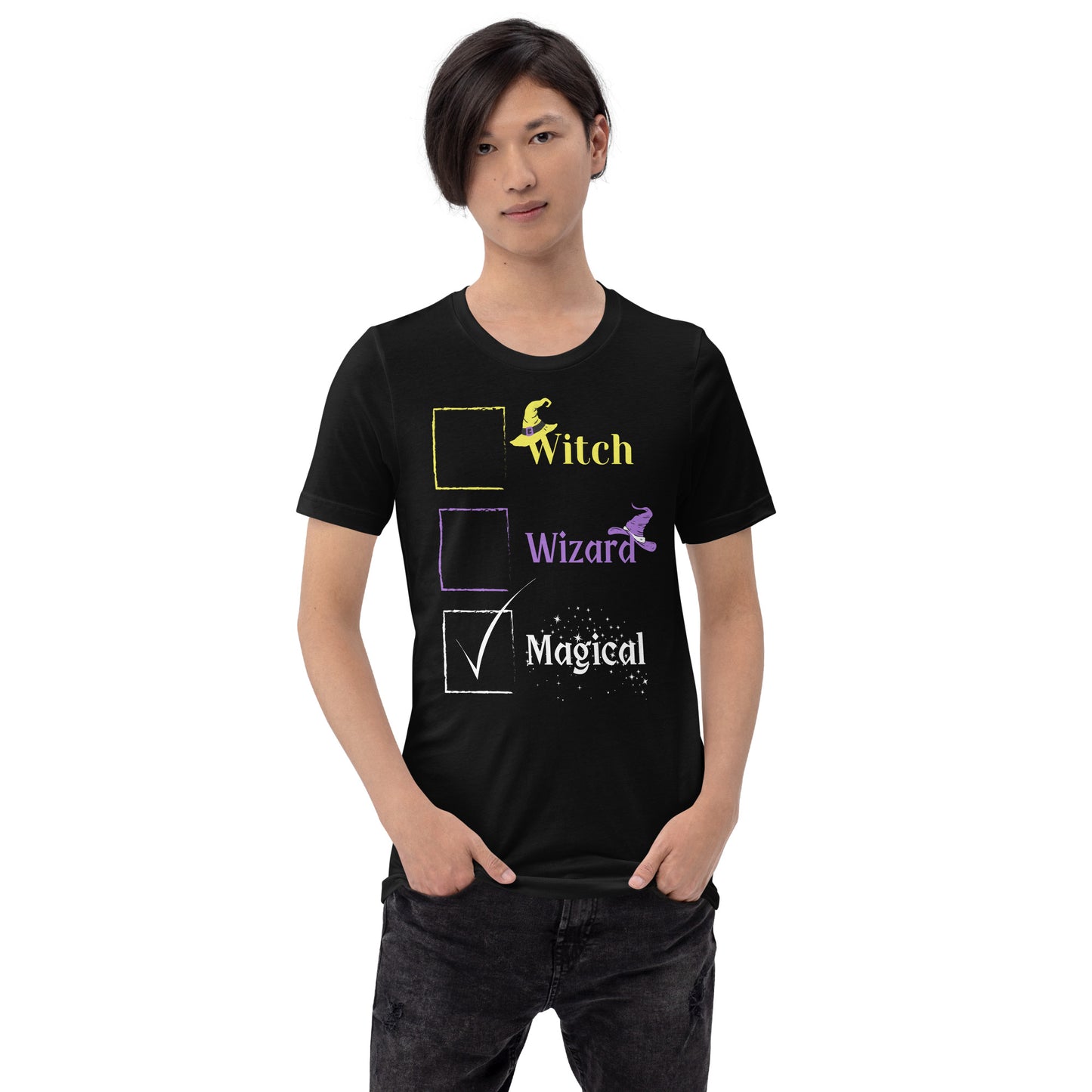 Non-Binary Witch, Wizard, Magical checkbox Enby T-shirt