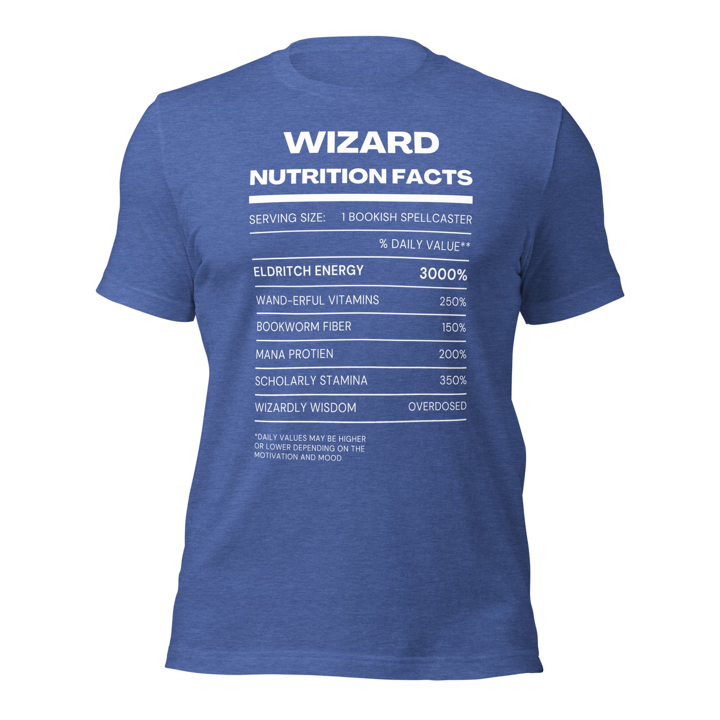 Wizard Class funny Nutritional Facts Tabletop Gaming T-shirt