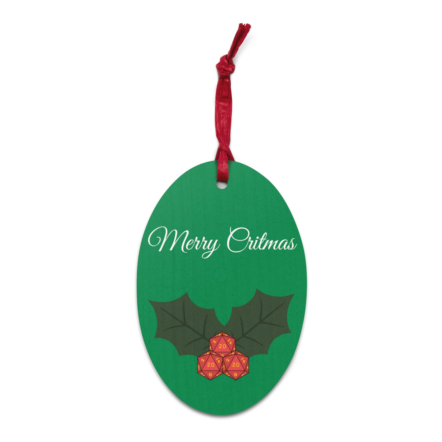 Merry Critmas Tabletop Gaming Wooden ornament