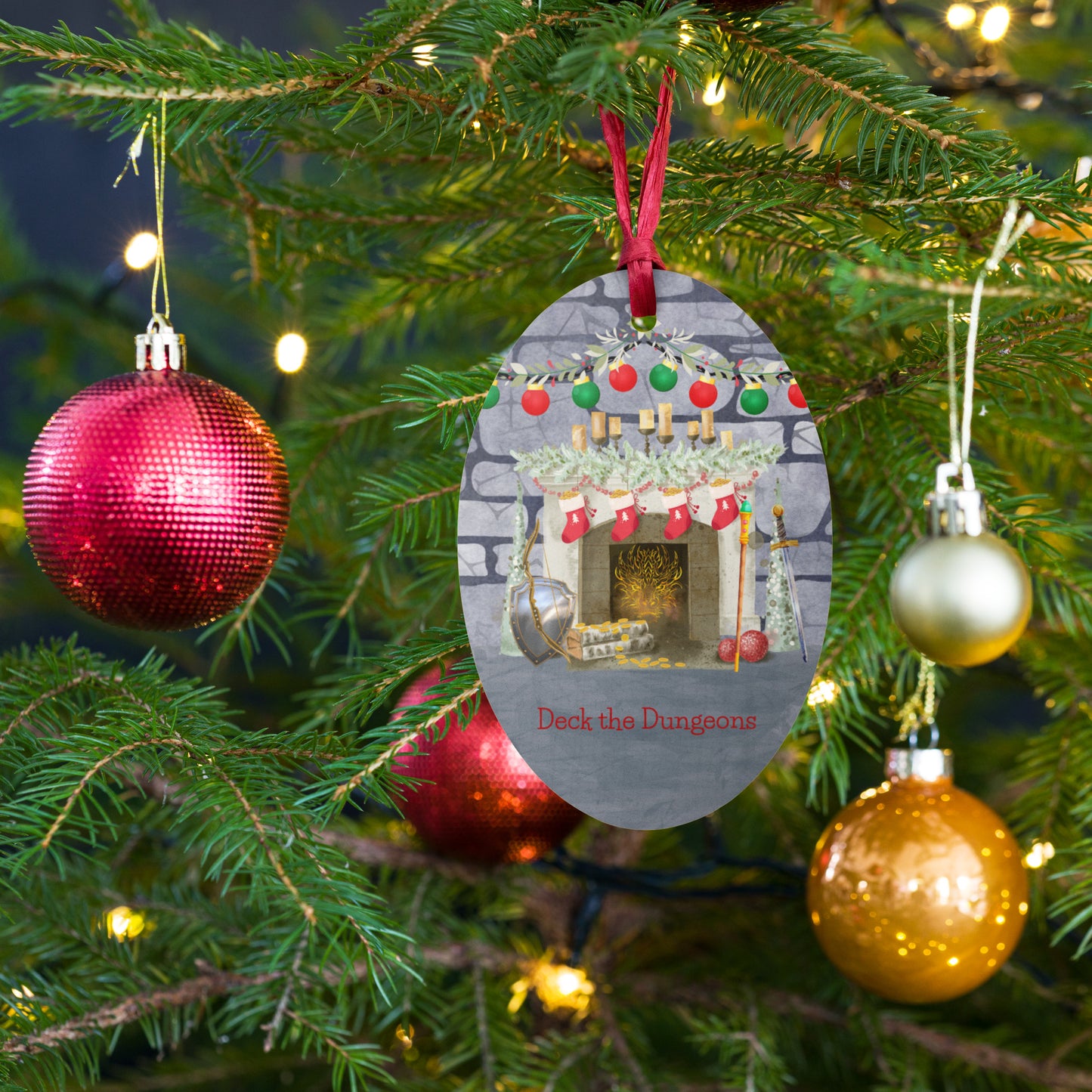 Deck the Dungeons Tabletop Gaming Wooden ornament