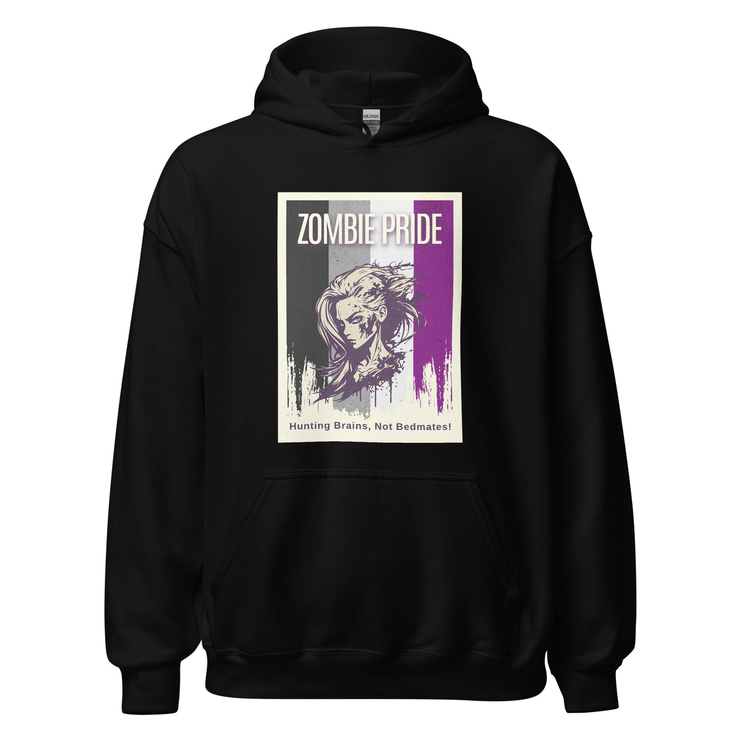 Ace Pride Flag Zombie Halloween Hoodie (Female Zombie)