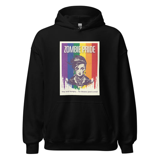 Lesbian Pride Flag Zombie Halloween Hoodie (Butch)