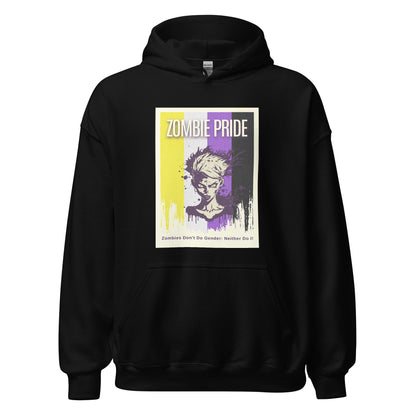 Non-Binary Pride flag Zombie, Enby Halloween Hoodie