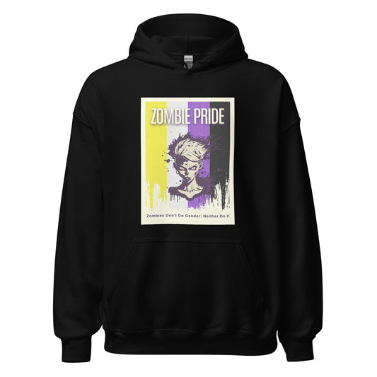 Non-Binary Pride flag Zombie, Enby Halloween Hoodie