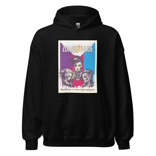 Lesbian Polyamorous Pride Flag Poly Zombie Halloween Hoodie