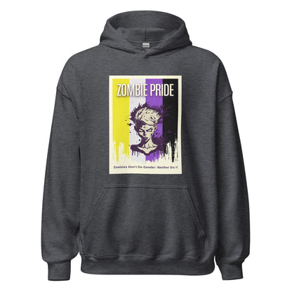 Non-Binary Pride flag Zombie, Enby Halloween Hoodie