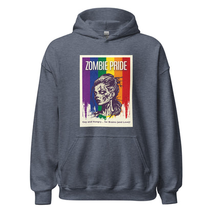 Lesbian Pride Flag Zombie Halloween Hoodie (Femme)