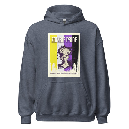 Non-Binary Pride flag Zombie, Enby Halloween Hoodie