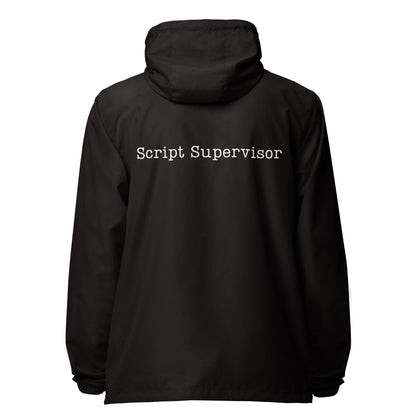 Script Supervisor Typewriter lightweight zip up windbreaker
