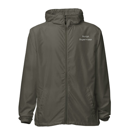Script Supervisor Typewriter lightweight zip up windbreaker
