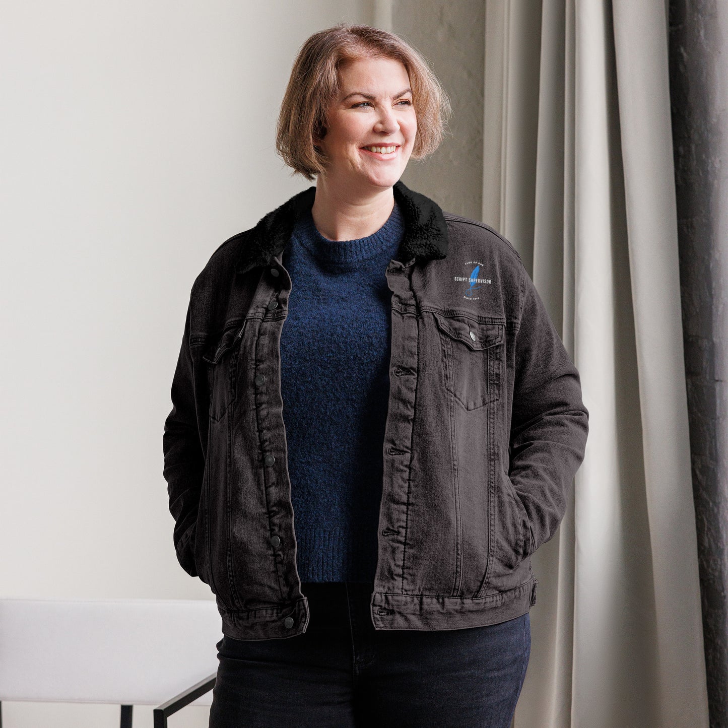 Script Supervisor, Club of One denim sherpa jacket