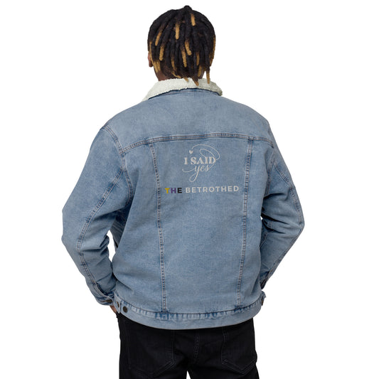 Non-Binary Betrothed, Bachelorx Party, denim sherpa jacket