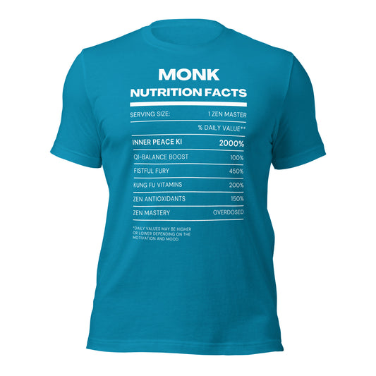 Monk Class funny Nutritional Facts Tabletop Gaming T-shirt
