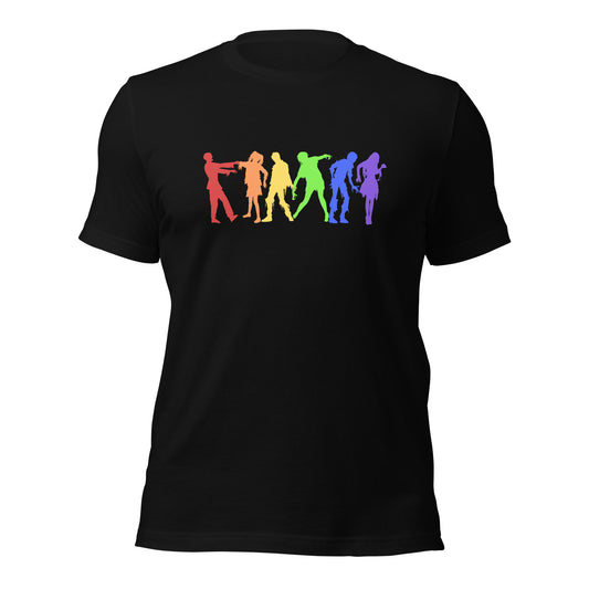 LGBTQ+ Pride Halloween Zombie Rainbow line T-Shirt