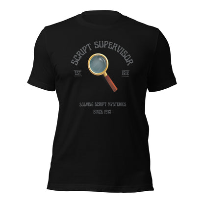 Script Supervisor Solving Mysteries T-shirt (Spyglass)
