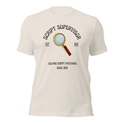 Script Supervisor Solving Mysteries T-shirt (Spyglass)