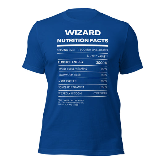 Wizard Class funny Nutritional Facts Tabletop Gaming T-shirt