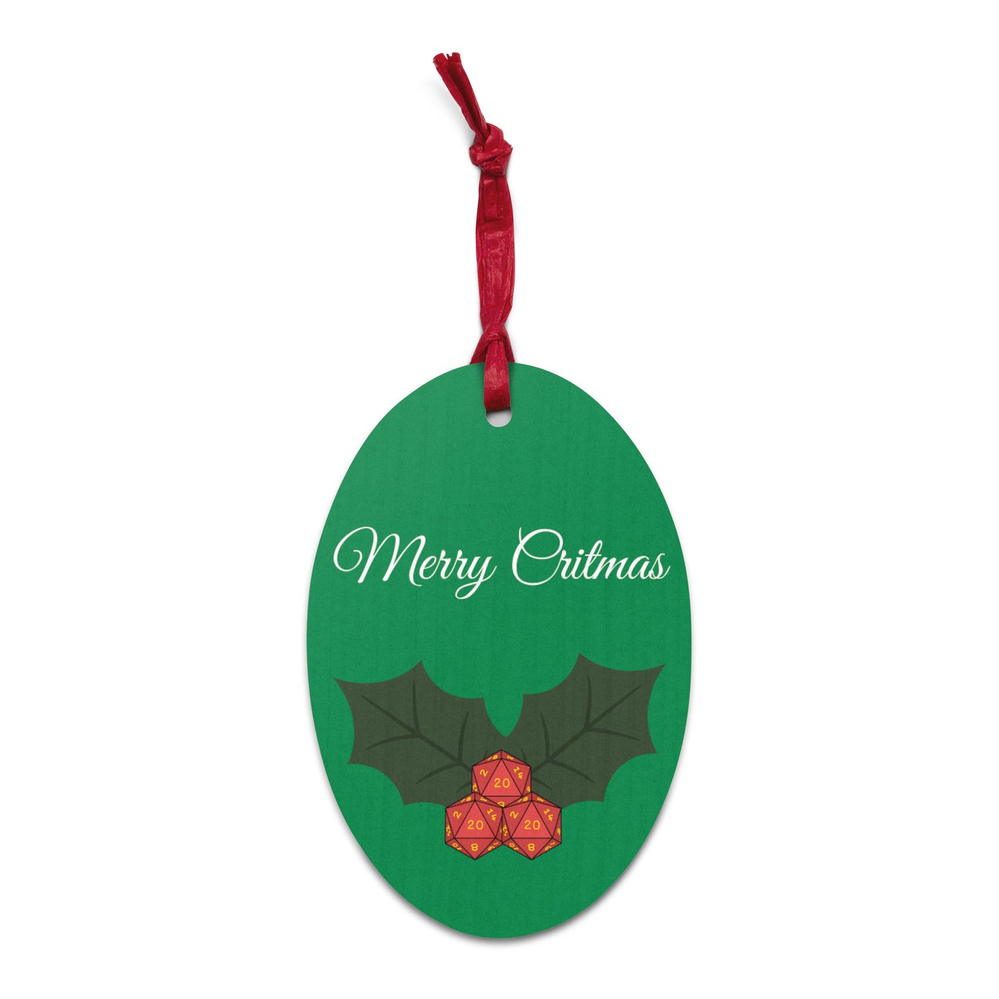 Merry Critmas Tabletop Gaming Wooden ornament