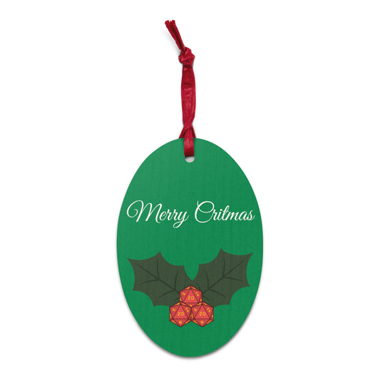 Merry Critmas Tabletop Gaming Wooden ornament